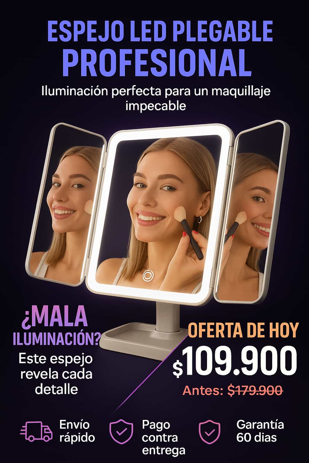 ESPEJO LED X 4 VISTAS