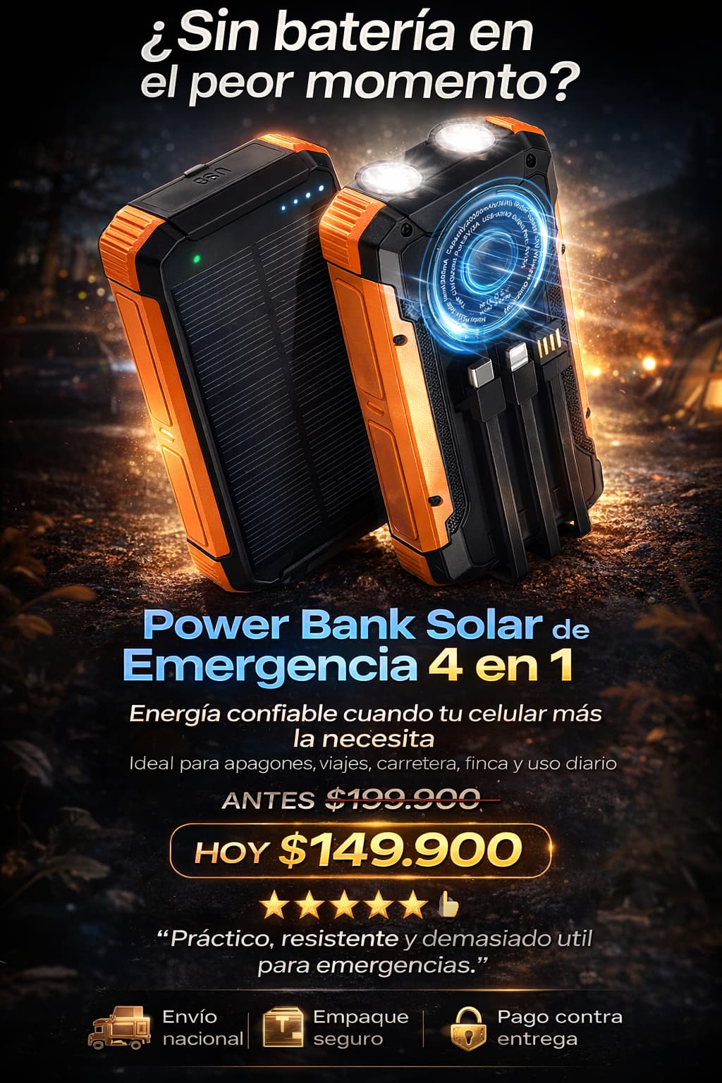 Power Bank Inteligente Carga Solar Porta
