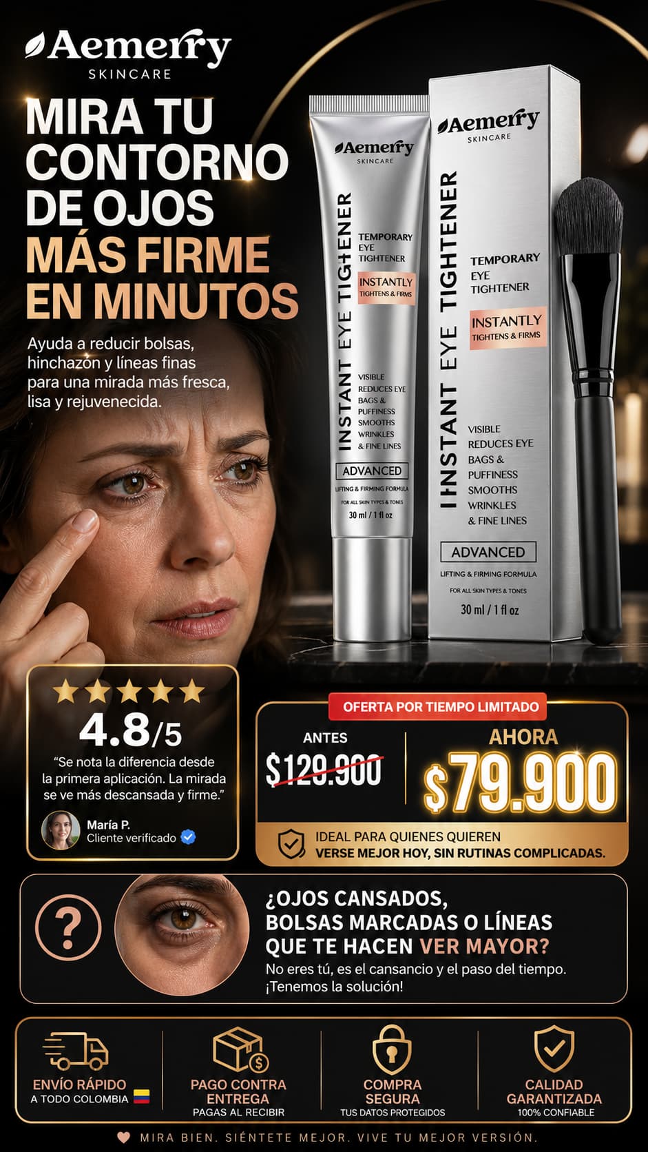 Crema Reafirmante Tensora Bolsas
