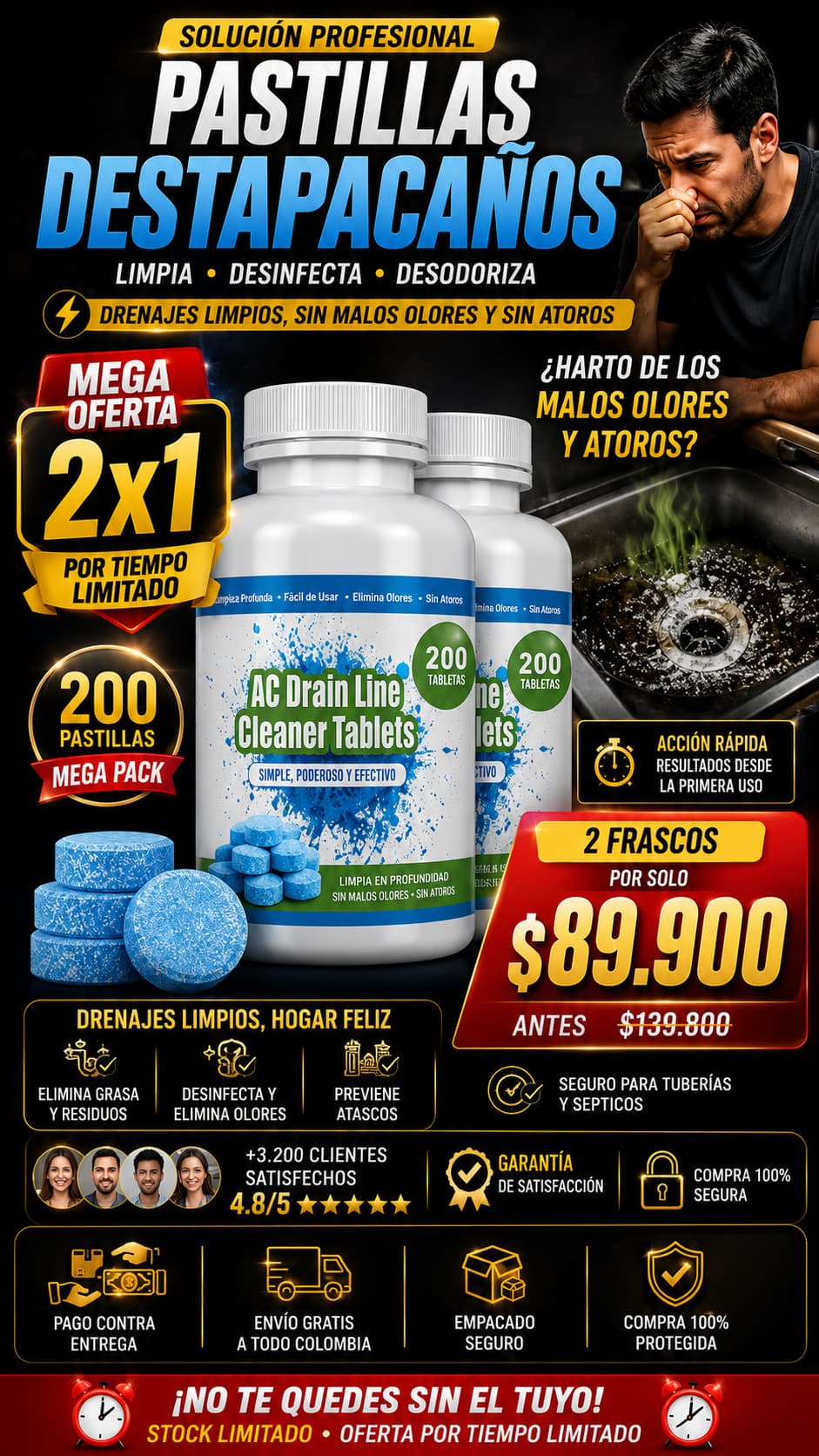 Pastillas Limpiadora de Drenaje