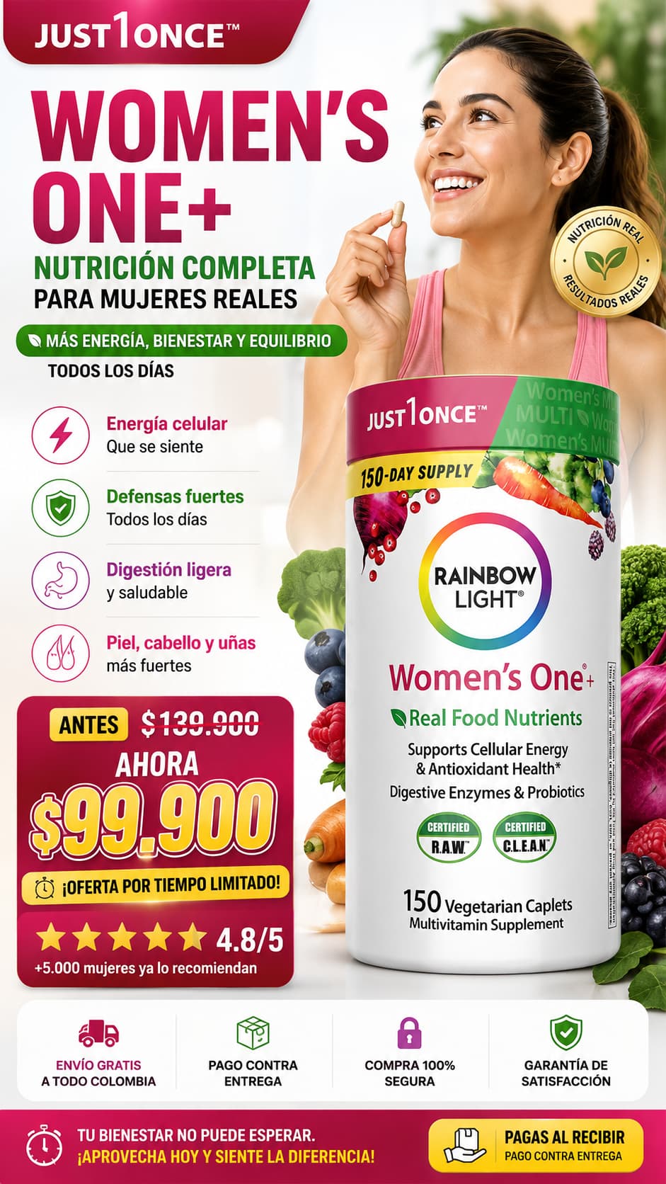 RAINBOW LIGHT WOMENS ONE + MULTIVITAMIN