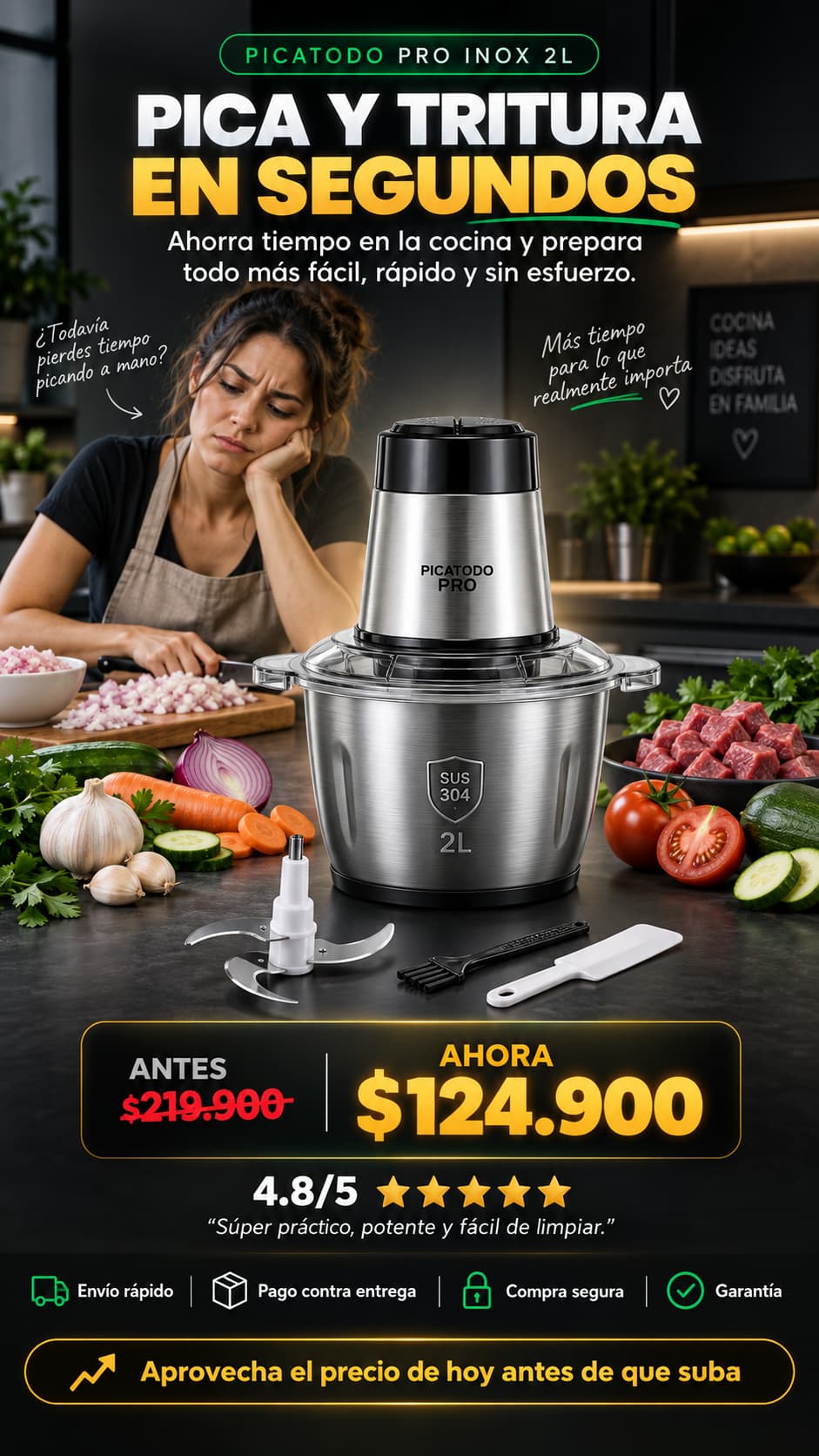 PICATODO PROCESADOR ALIMENTOS 2L MEAT GR