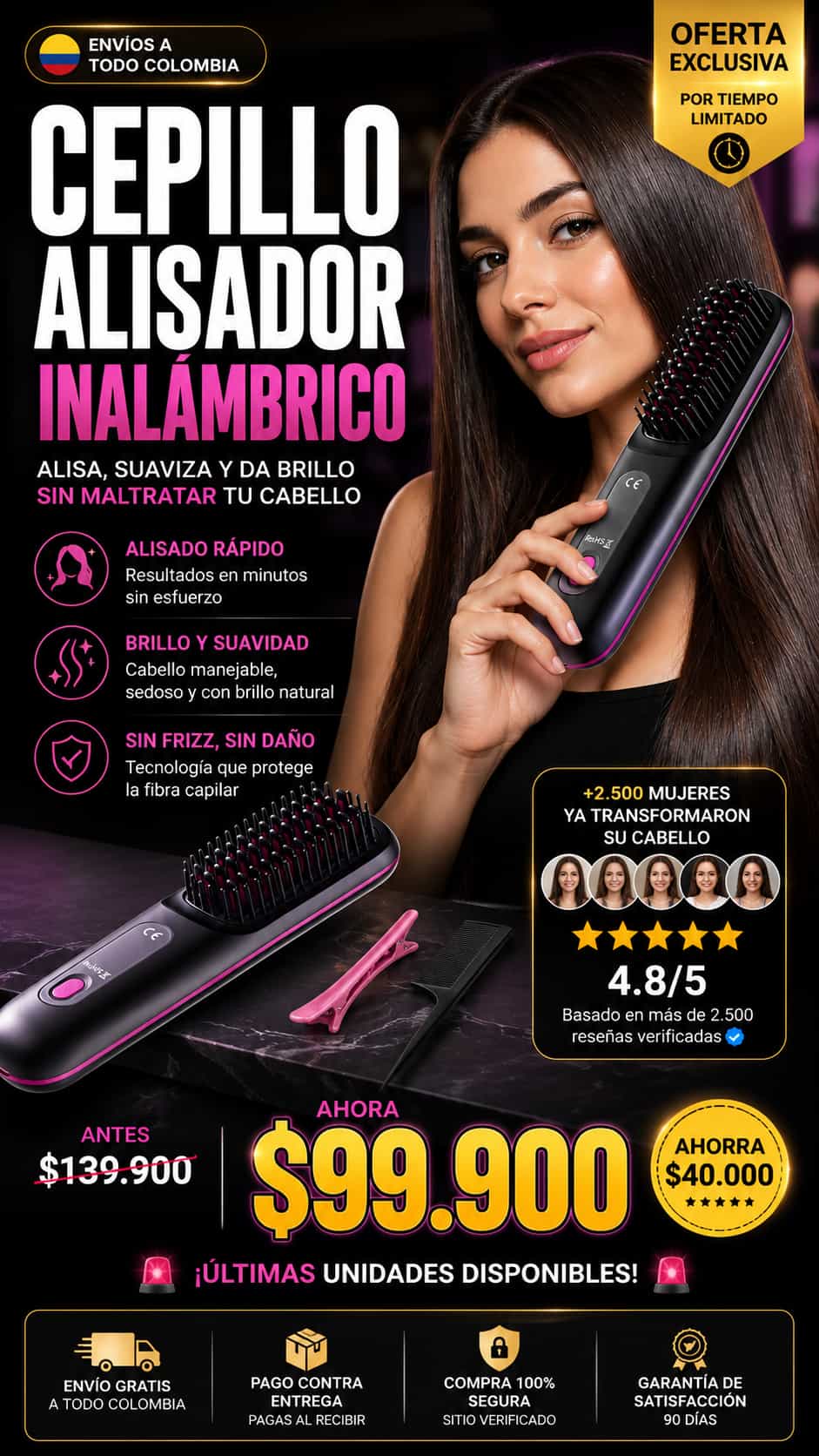 Cepillo Para Cabello Eléctrico