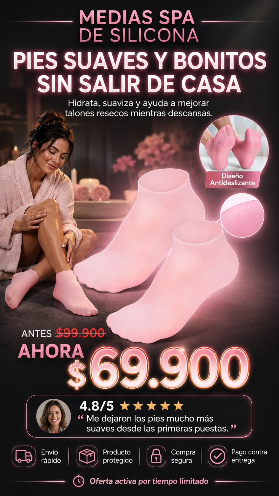 MEDIAS DE SILICONA HIDRATANTE SPA PIES