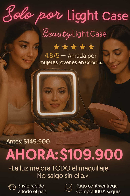 maleta de maquillaje con espejo led