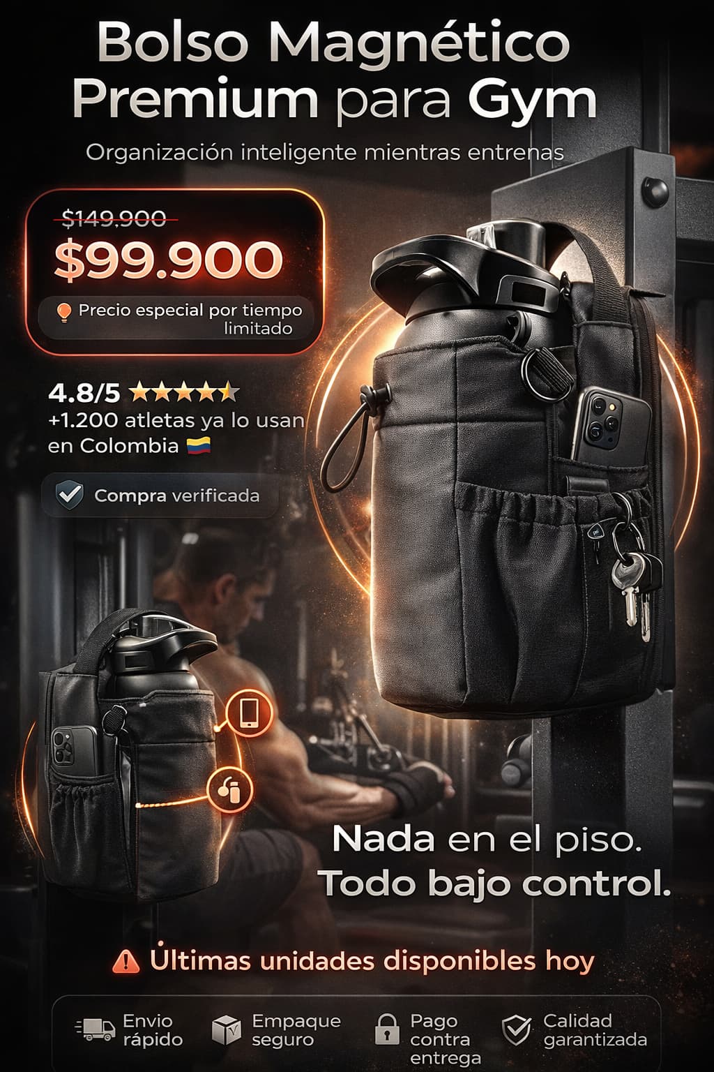 Bolso magnetico deportivo gimnasio
