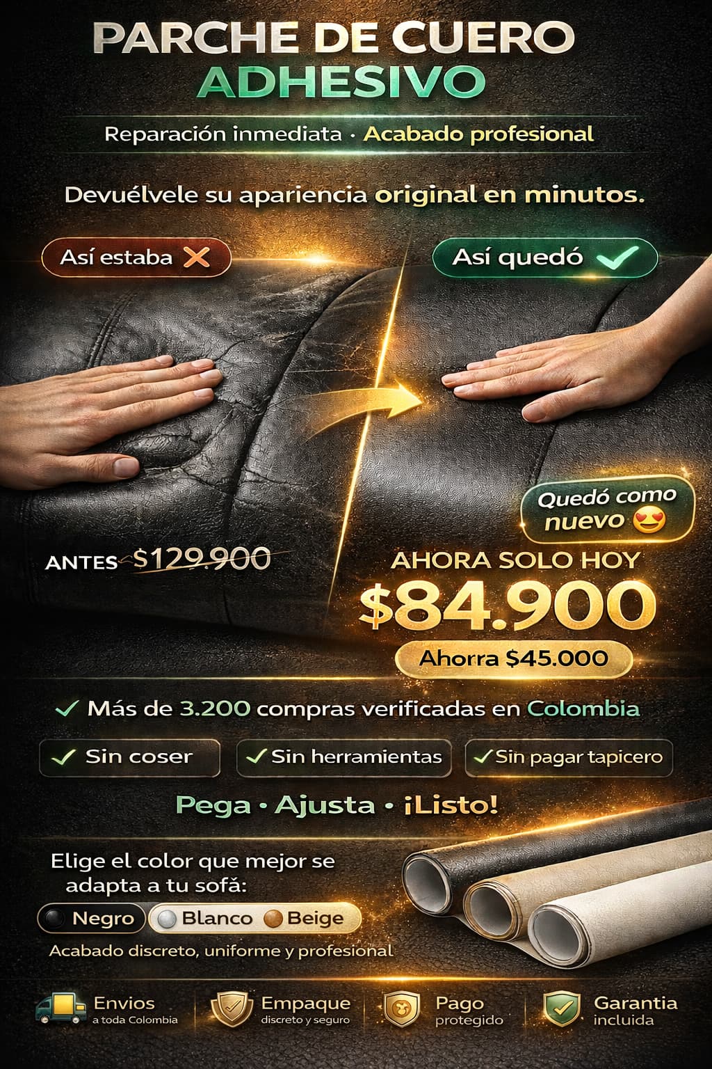 Rollo de Cuero Adhesivo