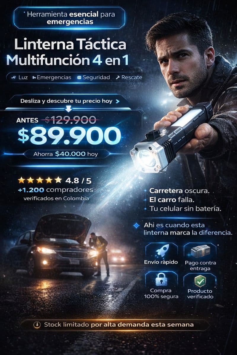 Linterna Tactica 4 en 1