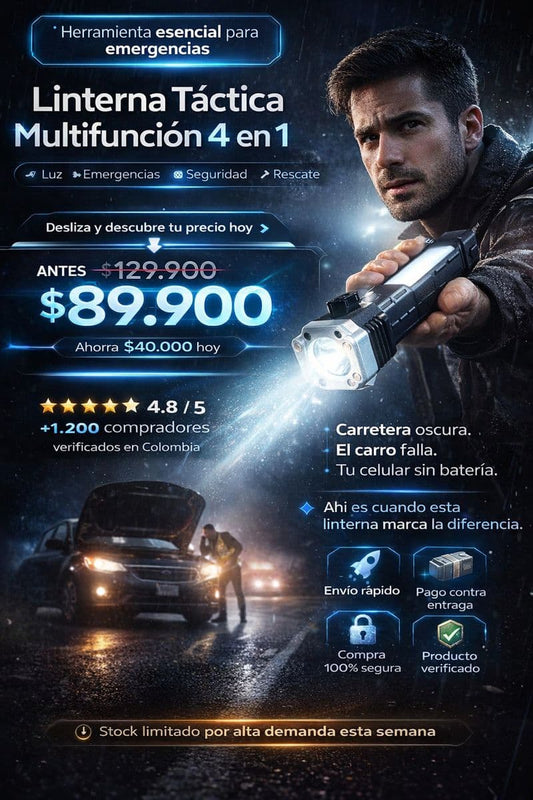 Linterna Tactica 4 en 1