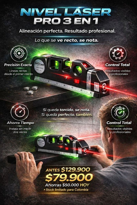 Nivel laser multiusos con metro