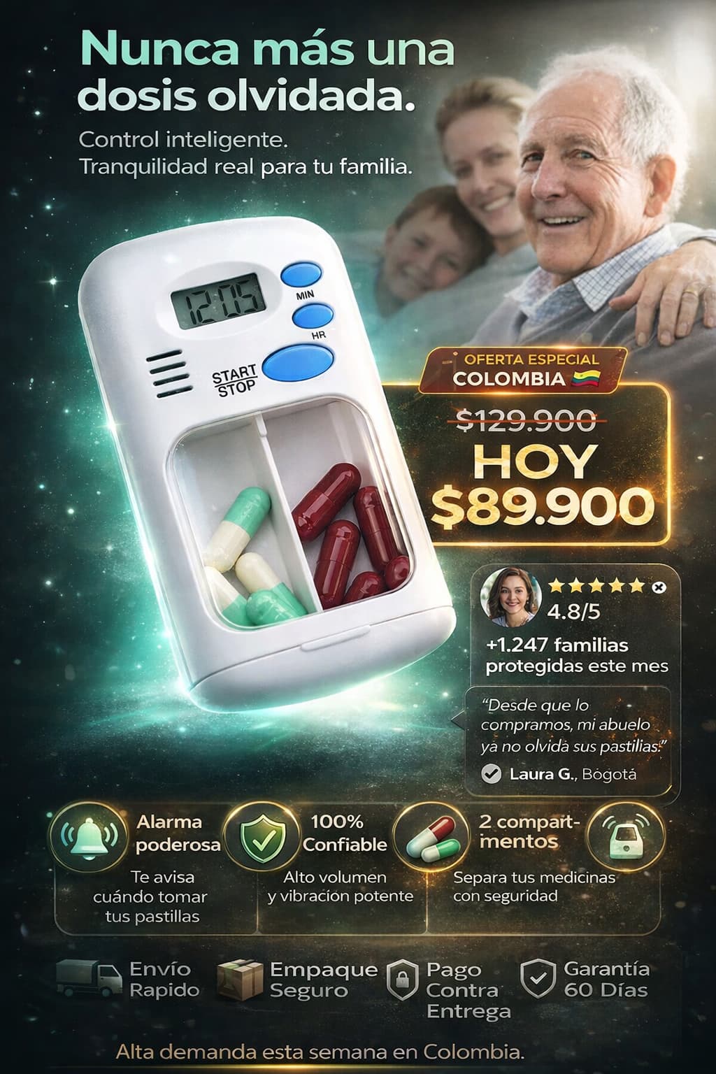 Pastillero Con Alarma