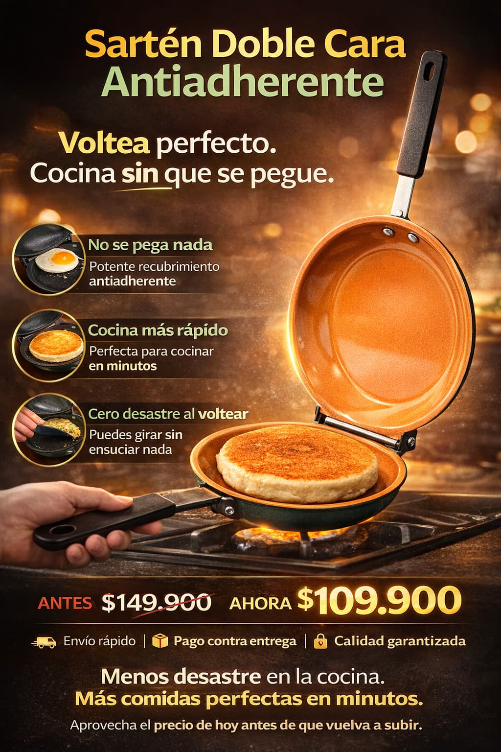 SARTEN ANTIADHERENTE DOBLE CARA