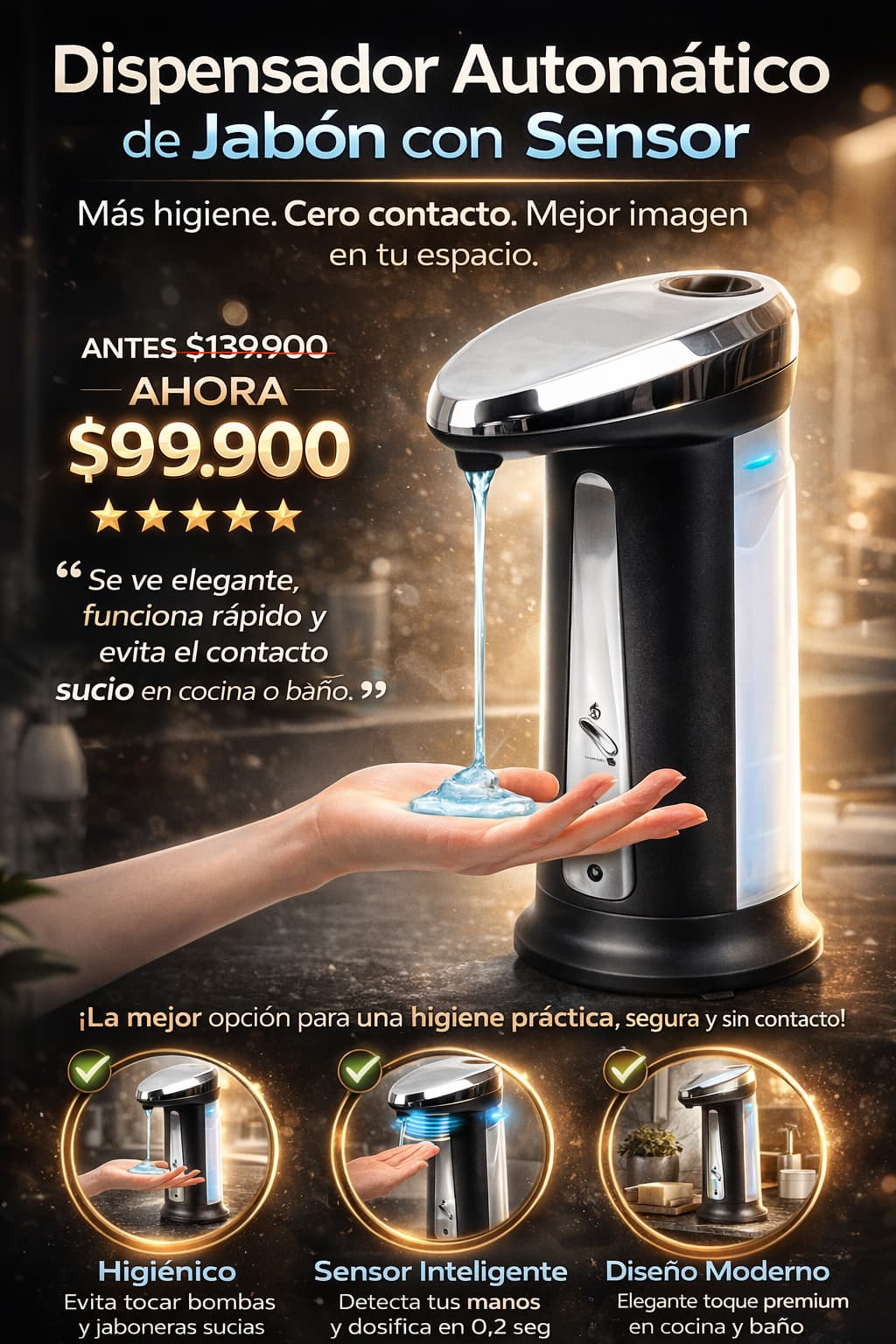 Dispensador de jabón con sensor