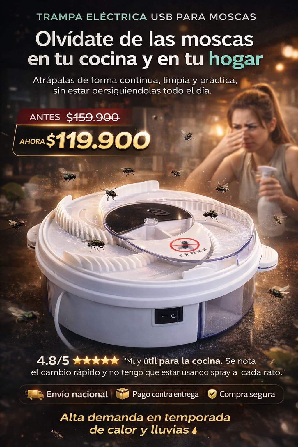 Trampa Automática Para Moscas Recargable