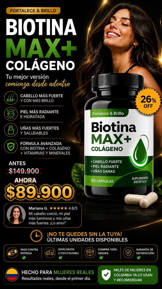BIOTINA MAX + COLÁGENO