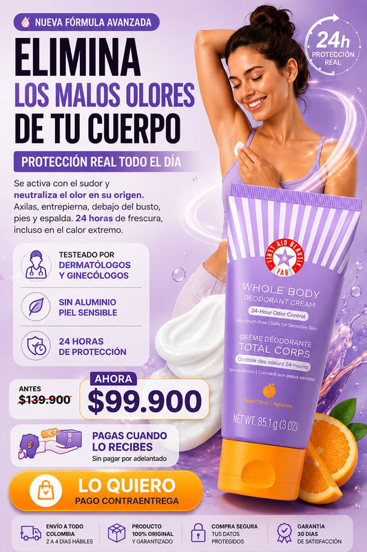 Crema desodorante para todo el cuerpo