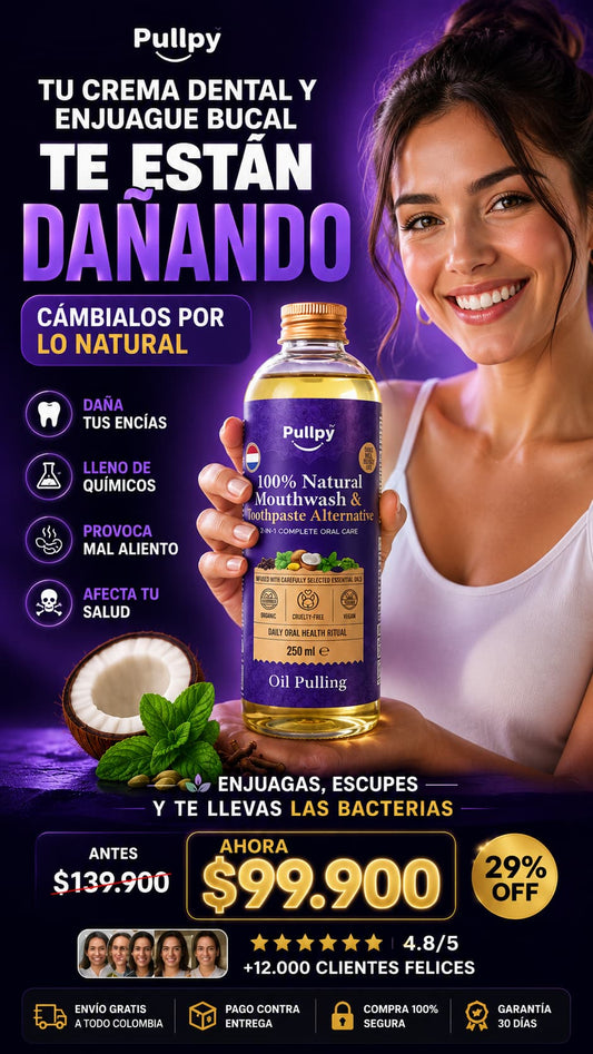 Enjuague bucal con aceite de coco y menta