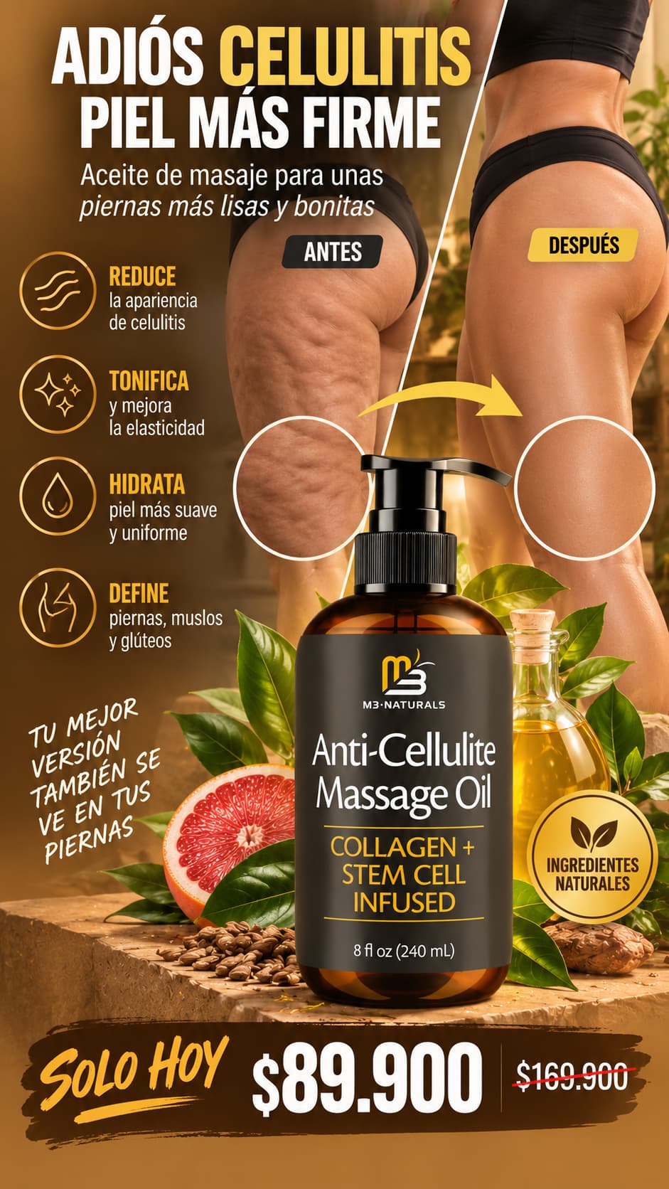 ACEITE DE MASAJE ANTICELULITICO REAFIRMA