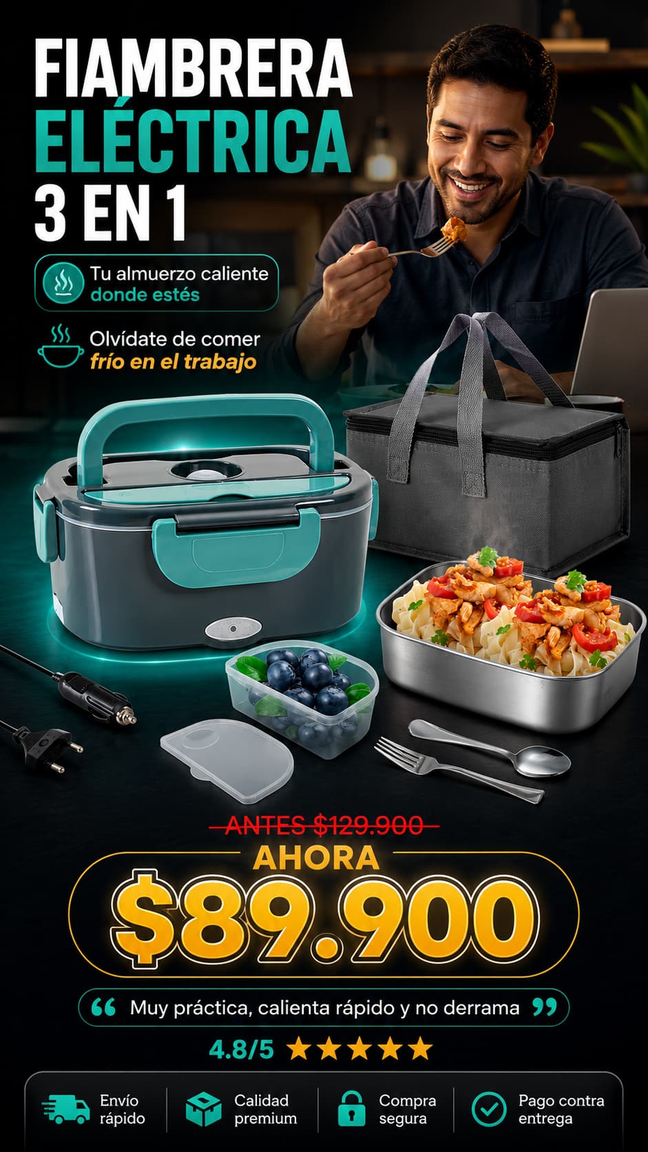 Lonchera Eléctrica Portacomida Térmica