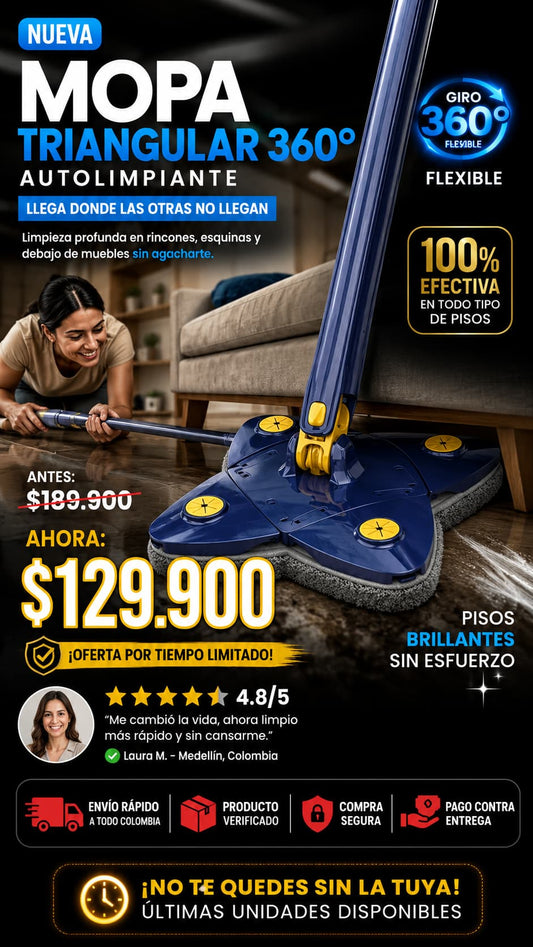 Trapero limpiador ajustable 360 esponja