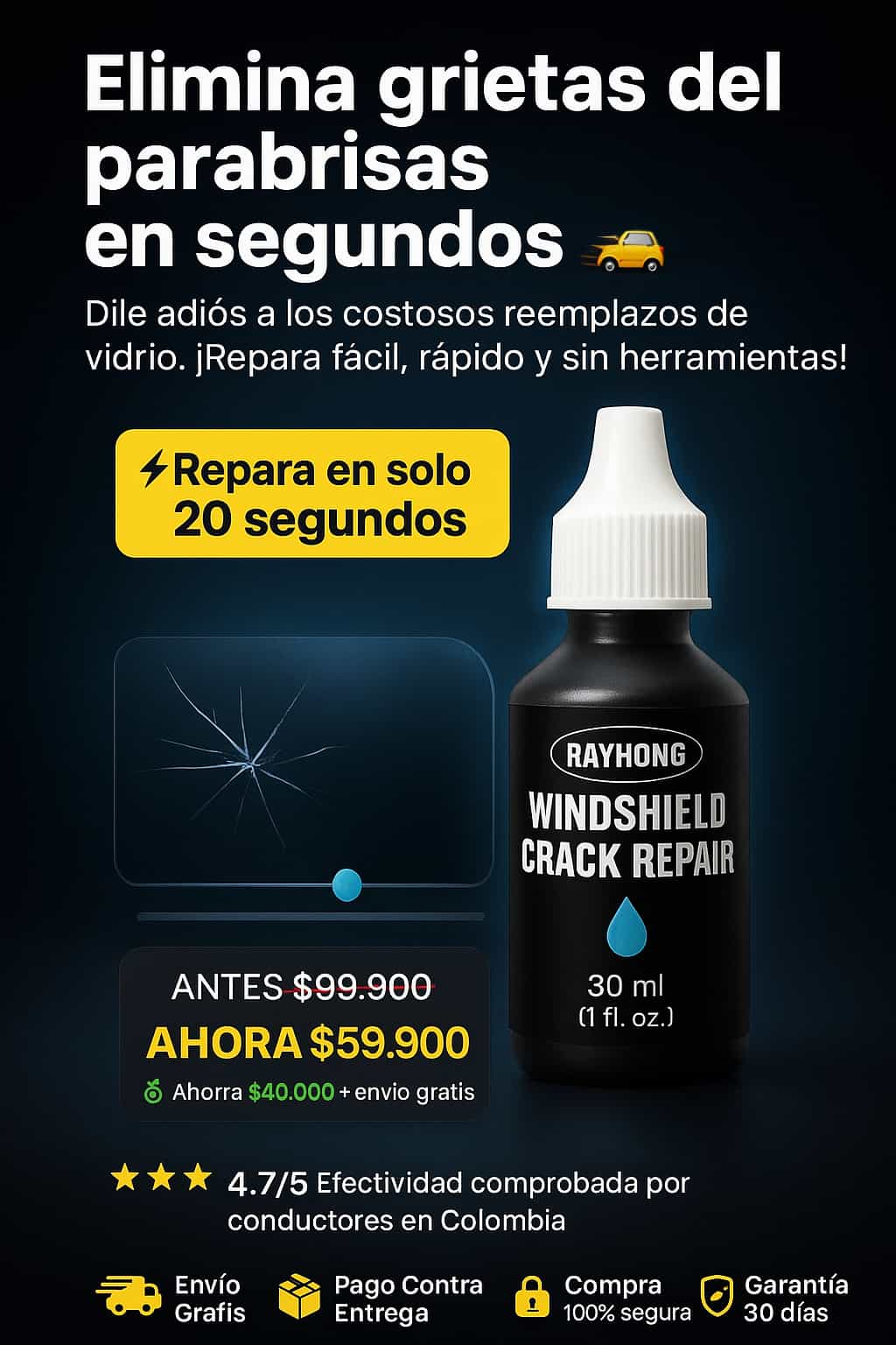 Liquido Reparador De Vidrio