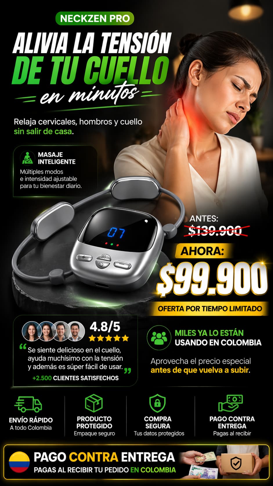 Masajeador Cervical Microcorriente 9 Niv